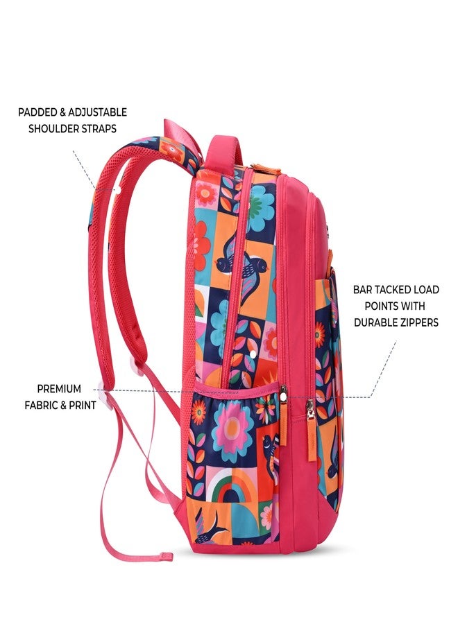 Gear Florentine 19"/24L Large Water Resistant School Bag/Casual Backpack/Daypack/Laptop Bag for Boys/Girls (Pink - Blue) - Image 3